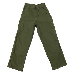 CARHARTT OLIVE GREEN WIDE LEG CARGO PANTS